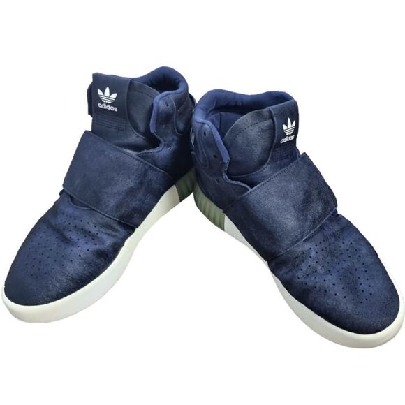 Adidas Tubular Invader Strap Men's Shoes Dark Blue-Dark Blue bb5041 - Picture 1 of 10